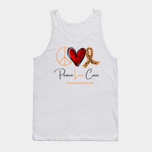 Peace Love Cure Heart Health Awareness Month Cancer Ribbon Tank Top